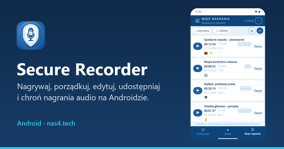 Secure Recorder – aplikacja na Androida